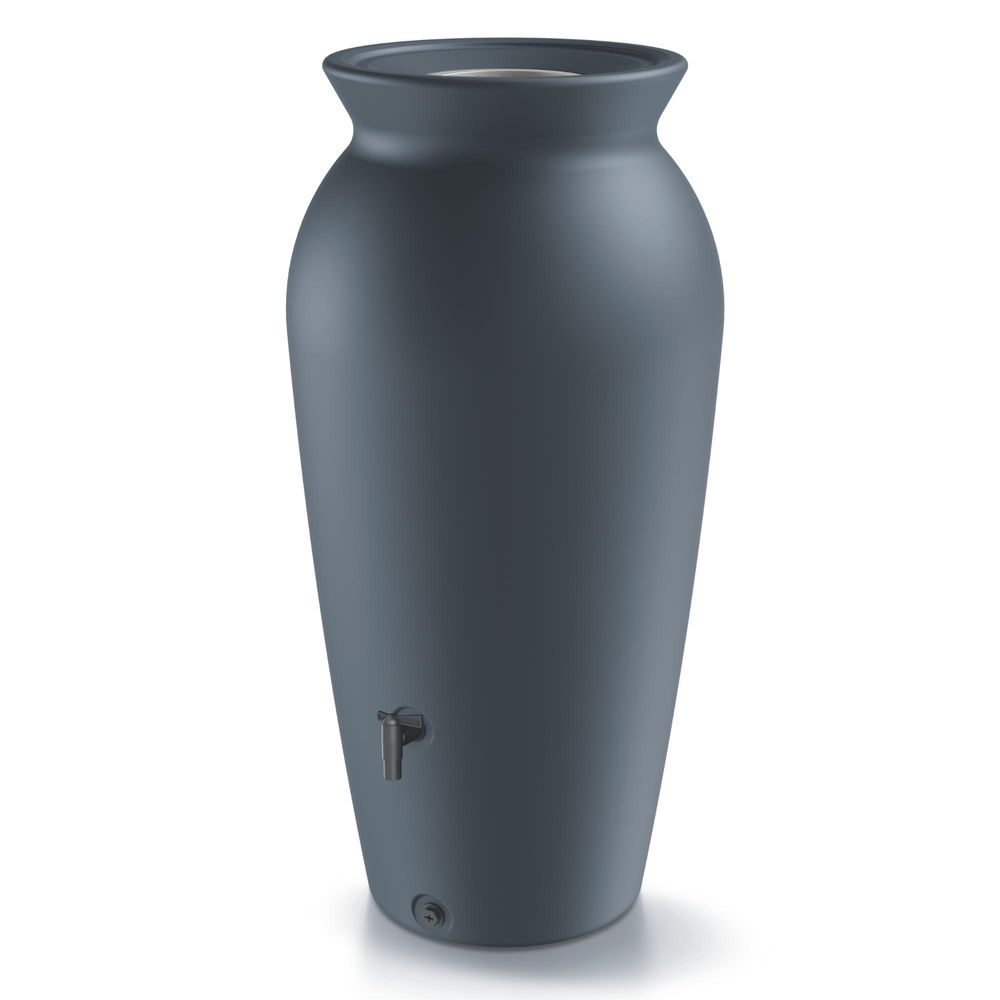 YourCasa Regentonne 120-230 Liter [DropCatcher] mit Filterkorb & Wasserhahn - Regenfass Frostsicher Kunststoff - Regenwassertonne (Grau, 120L)