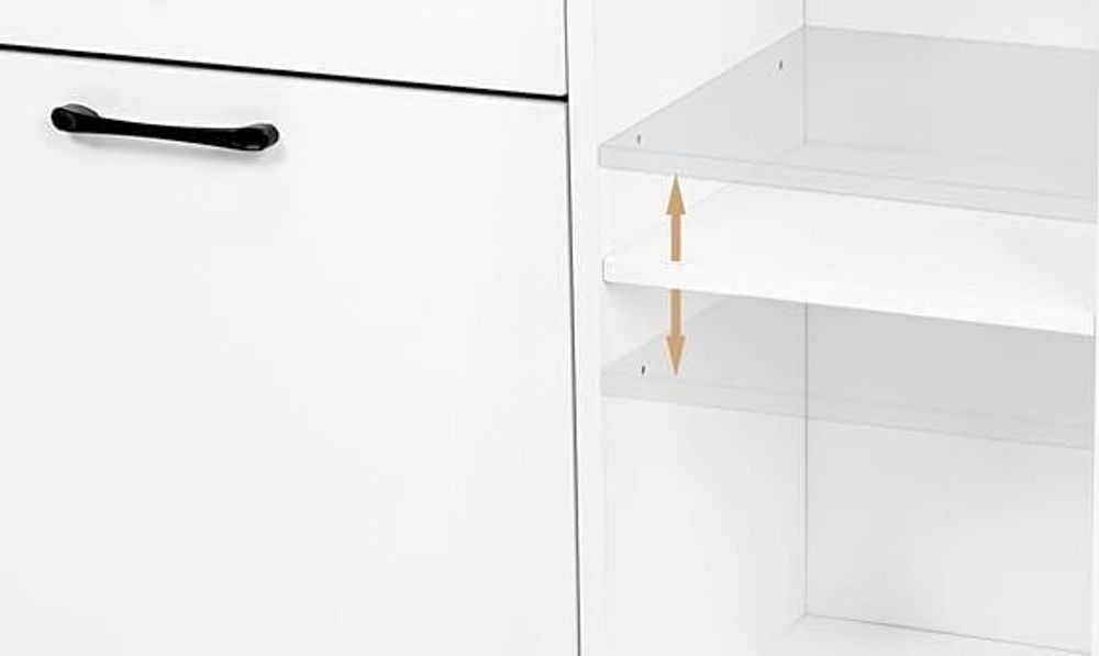 WOLTU Schuhkipper, Schuhschrank mit 2 Klappfächern, platzsparend, aus Holzwerkstoff : Weiß Farbe: Weiß