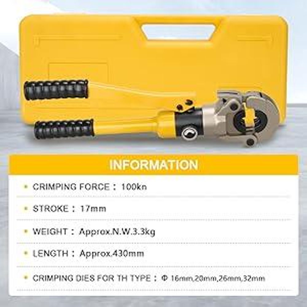 Pince à Sertir Multicouche professionnelle TEENO(100kn), Pour Tuyau en Plastique en Aluminium,Tuyaux en Acier Inoxydable, TH16, TH20, TH26, TH32