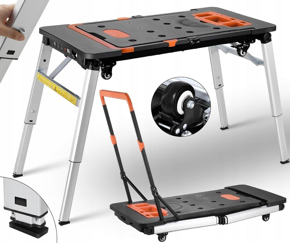 LUXTOM | Klappbare Werkbank, für Haushalt DIY-Arbeitsplatz, 7in1 150-250 kg Tragkraft, Faltbar Werktisch Spanntisch mit Winkelmarkierung