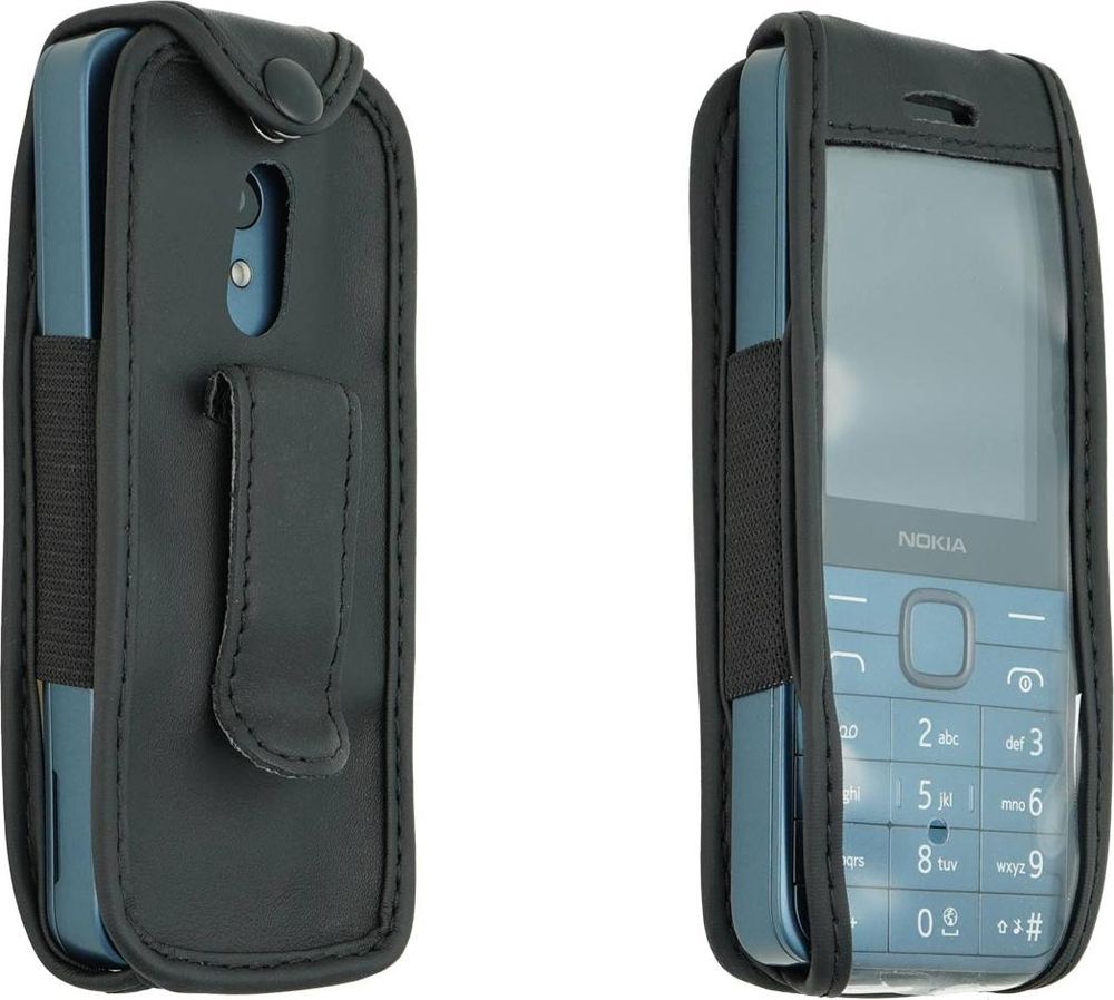 caseroxx Ledertasche mit Gürtelclip kompatibel mit Nokia 225 4G (2024) aus Echtleder, Tasche mit Gürtelclip und Sichtfenster