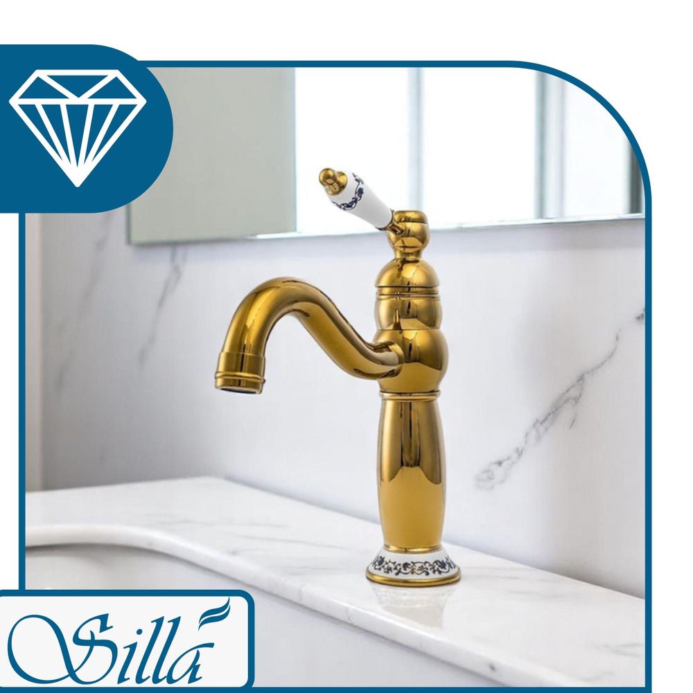 Silla, Gold, Armatur, Bad, Spültischarmatur, Wasserhahn Bad, Wasserhahn, Messing