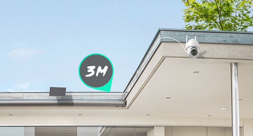 3MP Überwachungskamera Aussen Akku Solar IP Kamera WLAN Outdoor Überwachung mit H.265-Videokomprimierung | 4 Spotlight