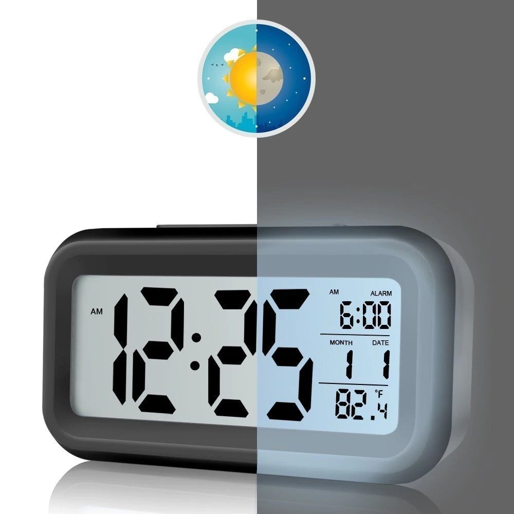 Digitaler Wecker LED Digital Digitaluhr Wanduhr Datum Temperatur 12h 24h USB 3D Alarm Clock Schlafzimmer Büro Dimmbar Zeit Uhr Schwarz Retoo