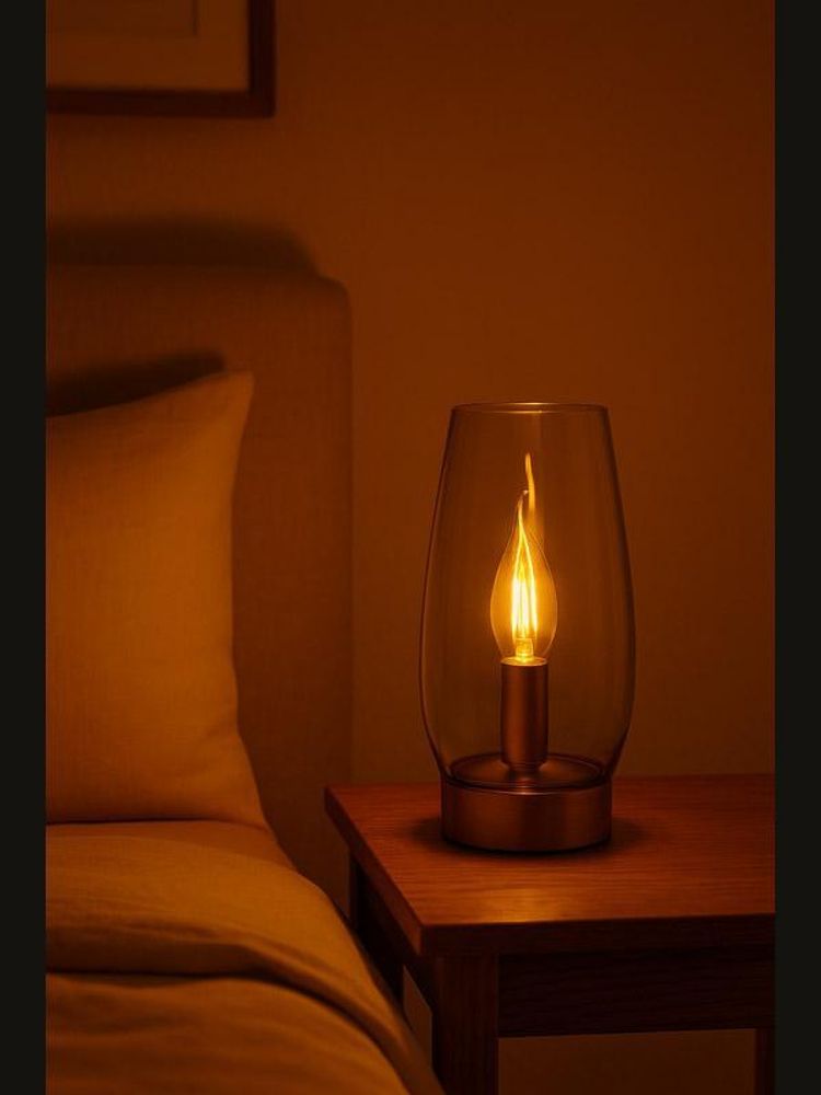 Das Bild zeigt eine Leuchte im Schlafzimmer.
