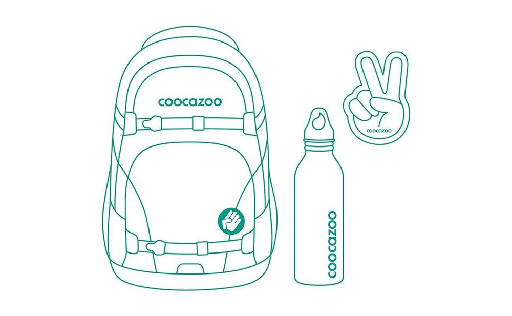 Das Bild zeigt den Lieferumfang des Schulrucksack-Sets.