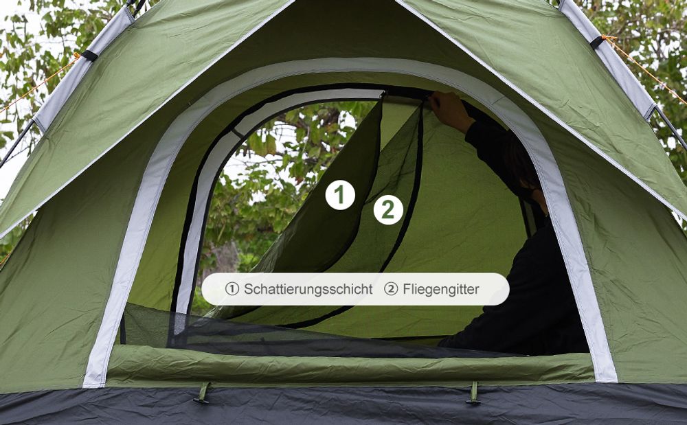 Yorbay Campingzelt Pop Up Zelte 230*230*145CM für 4 Personen ,doppelwand wasserdicht UV-Schutz Kuppelzelte Wurfzelte für Familie, Trekking, Outdoor