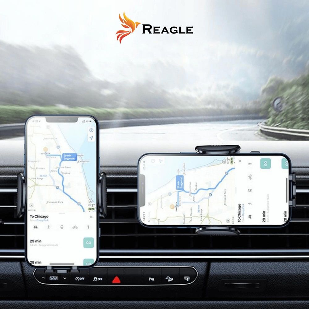 Handyhalterung Auto 360° drehbar für Lüftungsgitter, mit EIN-Knopf-Release kompatibel mit iPhone, Galaxy und Andere Smartphone, Reagle