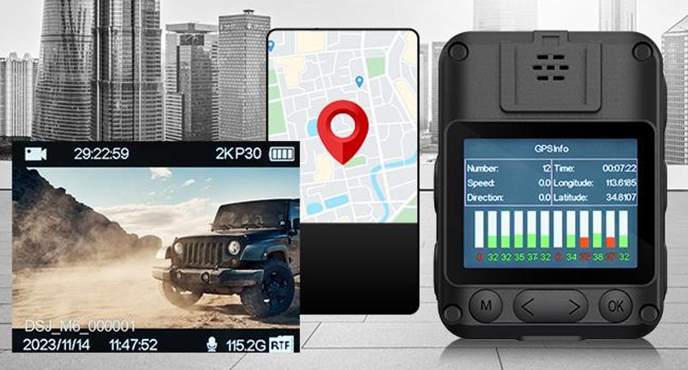 Retevis RT79 Körper Kamera, 128G Body Camera mit GPS, 2K/4K, Typ-C, Auto Saugnapf, Tragbarer Bodycam Körperkamera, Polizeirekorder, Fahrtenschreiber