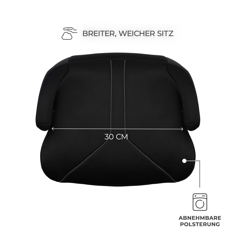 Kinderkraft I-BOOST 2 i-Size Autositz 125–150 cm, R129, 1,2 kg, ultraleicht, mit Armlehnen & abnehmbarem Bezug, Schwarz