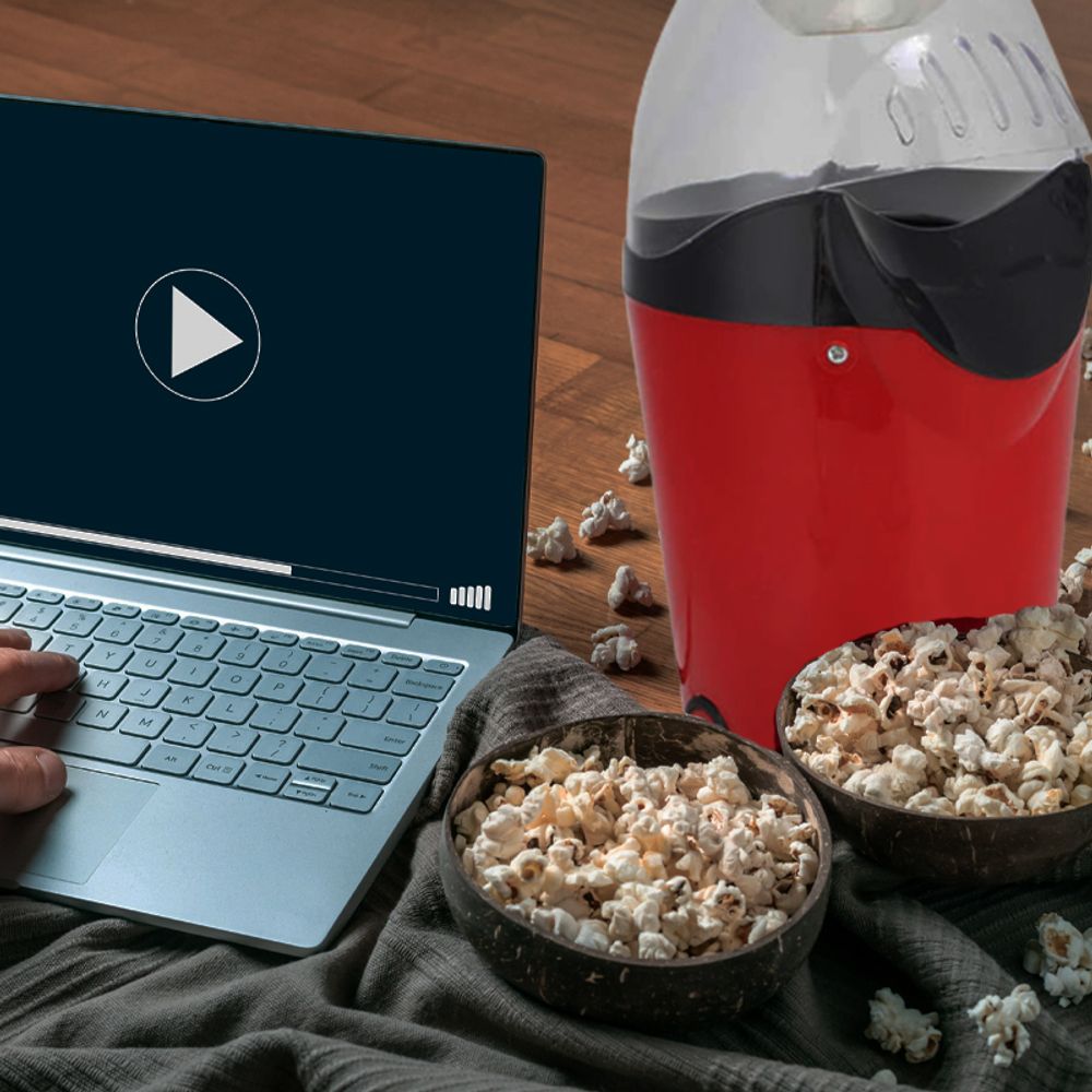 Popcornmaschine Popcorn Maker Ohne Fett Öl Heißluft Gesunder Snack Fettfrei Ölfrei Popkorn Zuhause Küchen Gadget Pop Mais Popcorn Maschine 1500W Retoo