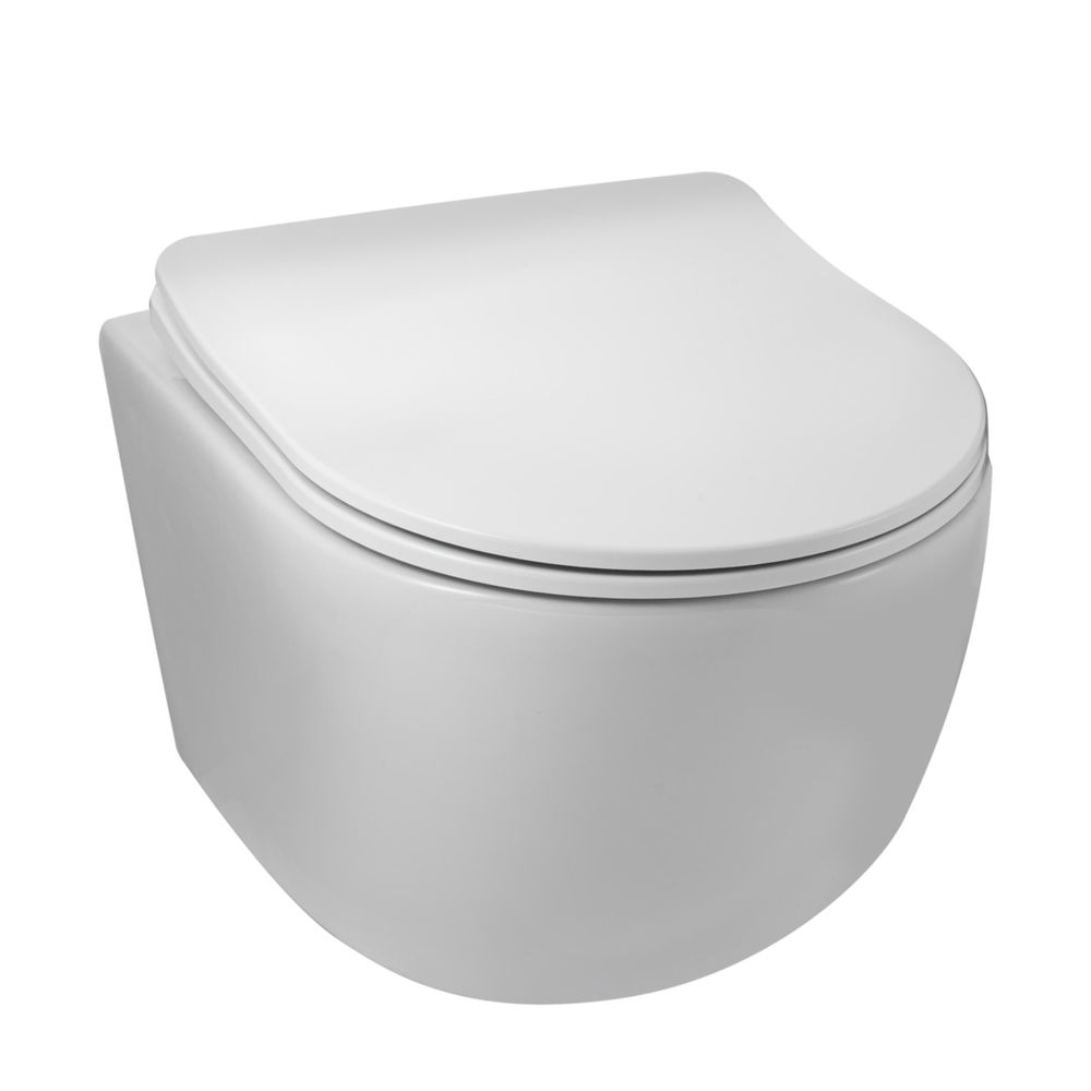 Hänge WC mit Tornado-Spülsystem weiß mit Absenkautomatik – spülrandlose Toilette aus Keramik