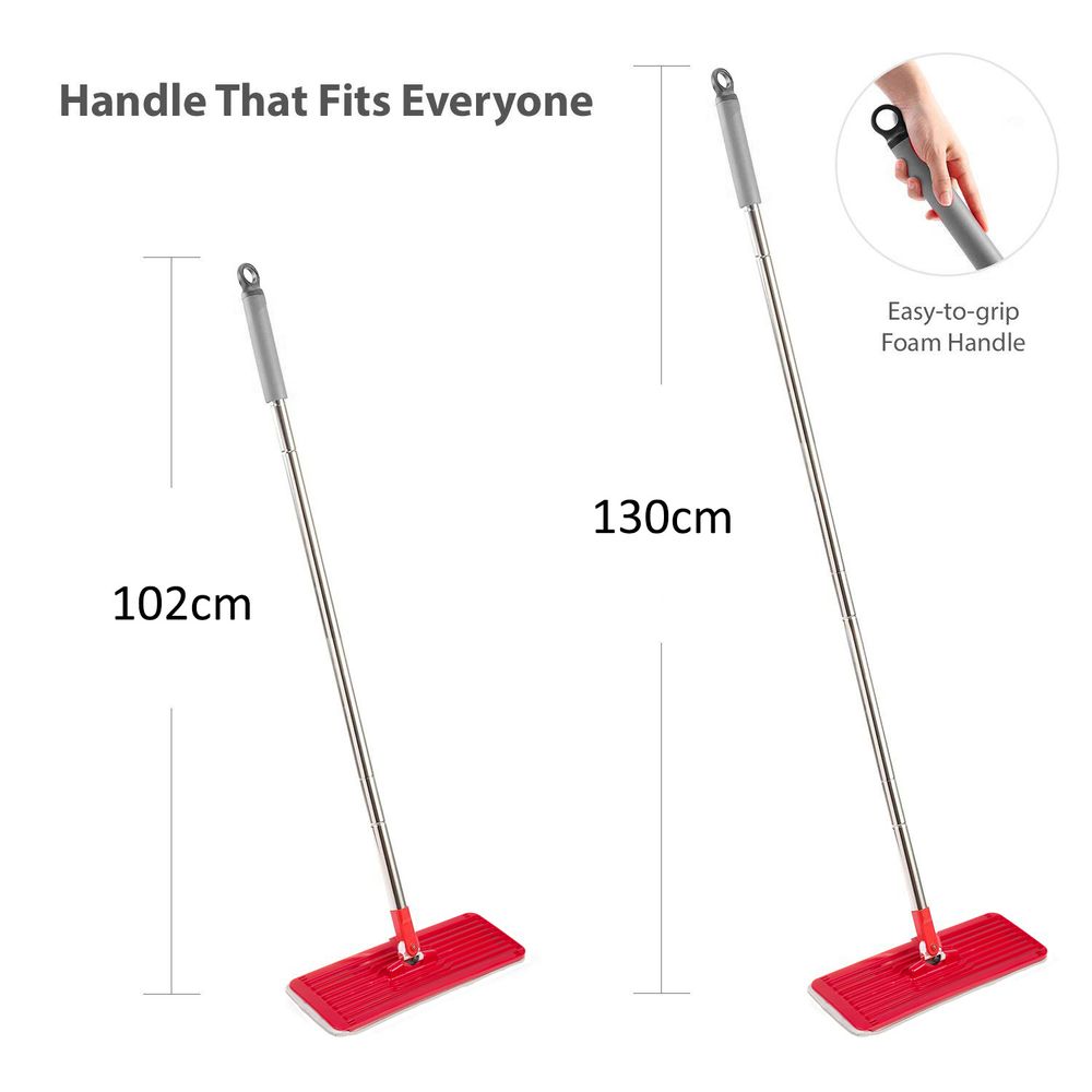 MaxiClean Flachmopp Set mit 2 in 1 Putzeimer 5,7L Wischmop Set Bodenwischer Mopp Mop Reinigungssystem 360°