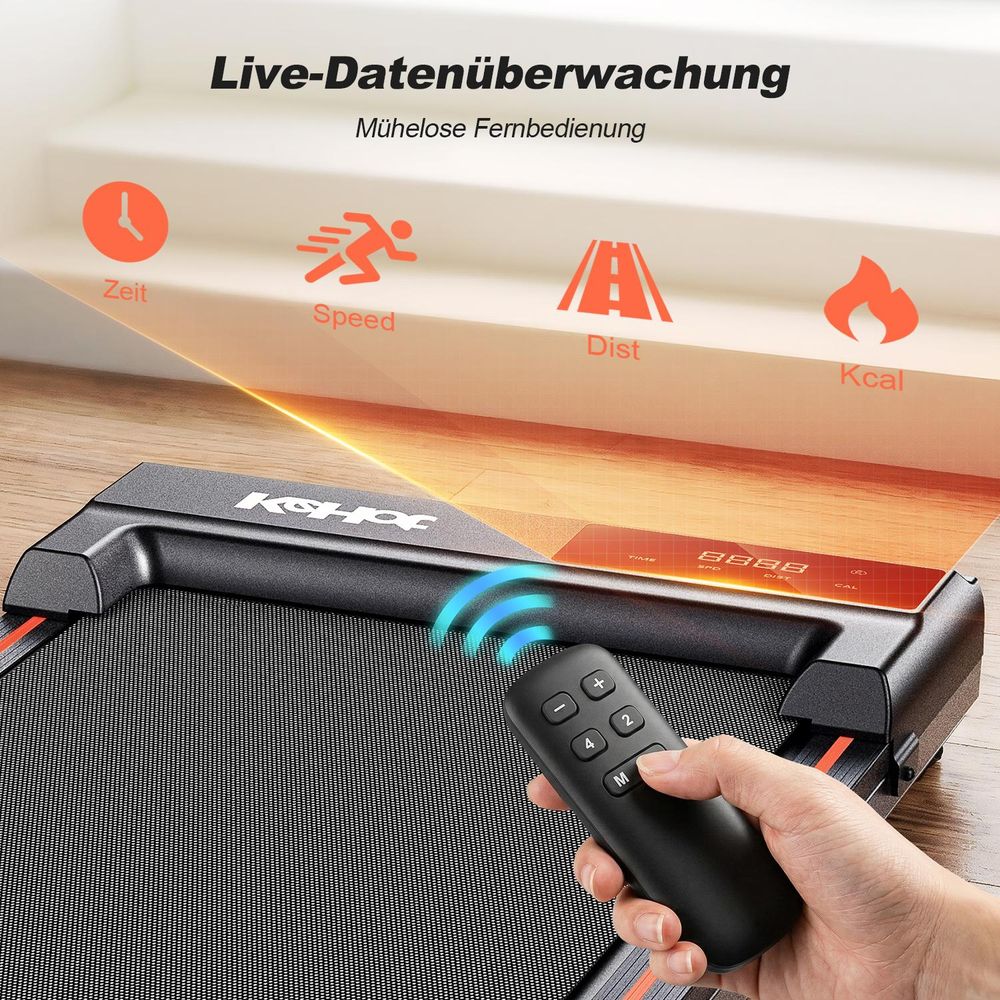 Kehot Walking Pad Laufband 9% Steigung bürstenloser Motor LED Display für Zuhause