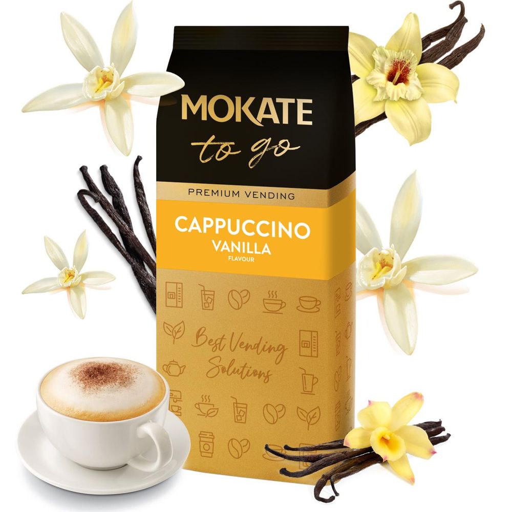 Mokate To Go Cappuccino Wanilia - Kawa Instant Rozpuszczalna Vanilla Do Automatów Premium Vending 1kg