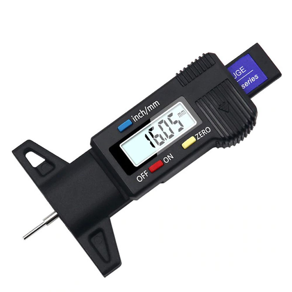 Reifenprofiltiefenmesser Reifen Profiltiefenmesser Reifenprofilmesser Digital LCD Display Auto Tiefenmesser Profilmesser Messgerät PKW LKW 0–28mm Reto