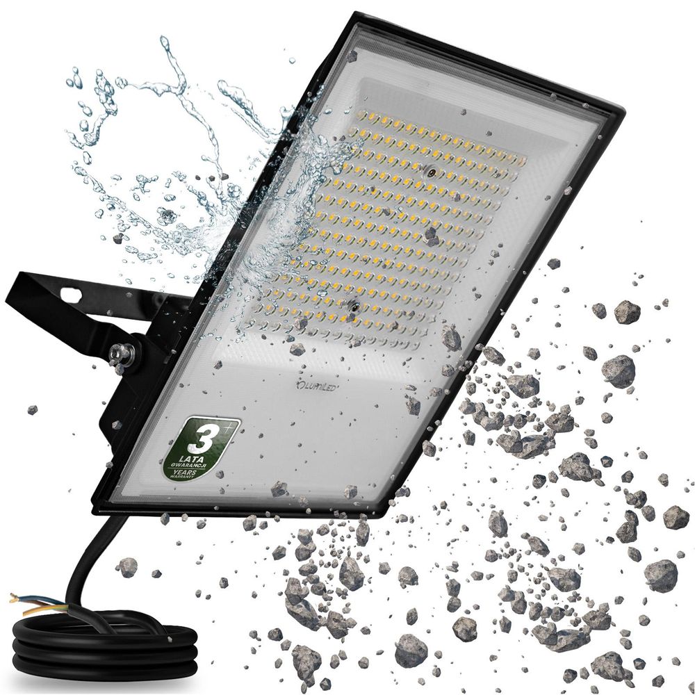 LUMILED LED Strahler mit Linse 150W Superhell Außenstrahler 16500 lm LED Fluter Strahler für Außen IP65 Wasserdicht IK05 4000K Neutralweiß Scheinwerfer Flutlichter schwarz Flutlichtstrahler