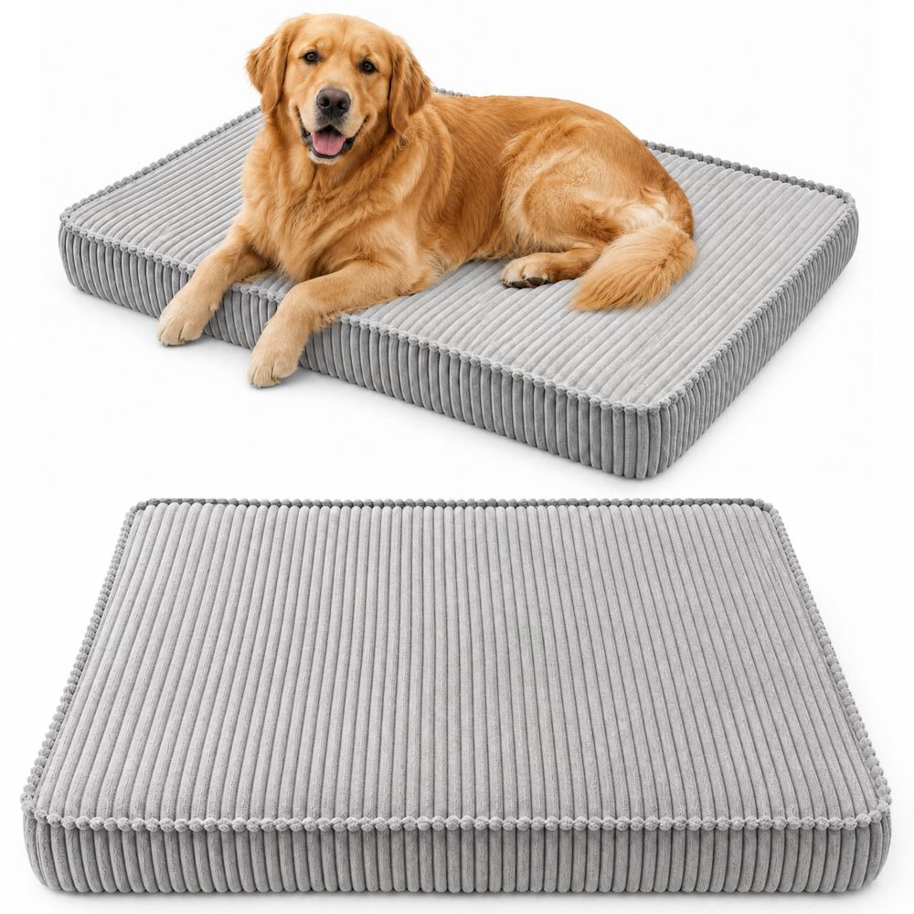 HUNDEBETT HUNDEKISSEN HUNDEMATTE CORD XL 120x80 CM Grau
