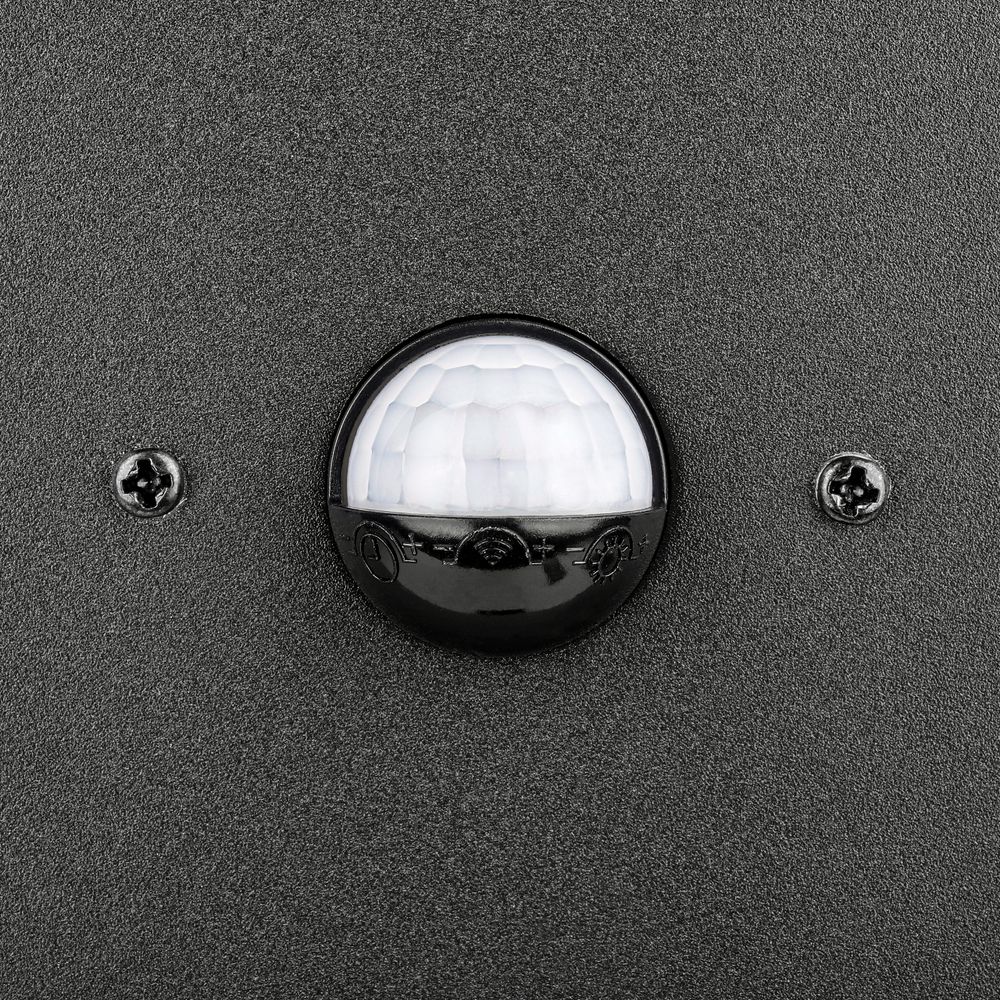 Sensor Nahaufnahme, intelligente Bewegungserkennung, schwarzer Sensor mit zwei Schrauben.