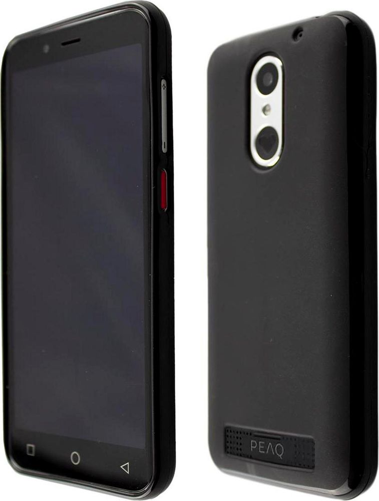 caseroxx Schutz-Hülle TPU-Hülle kompatibel mit PEAQ PSP 400, Gummi Handy Tasche schwarz