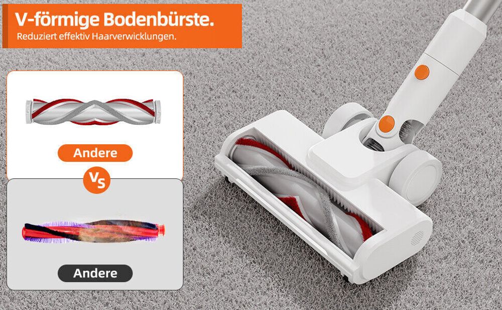 JONR VC10 Pro Akku Staubsauger, 3-in-1 Auto-Staubkollektionsstation, 27kPa Handstaubsauger, 5-stufigem HEPA-Filter, bis zu 60 Min für alle Oberflächen