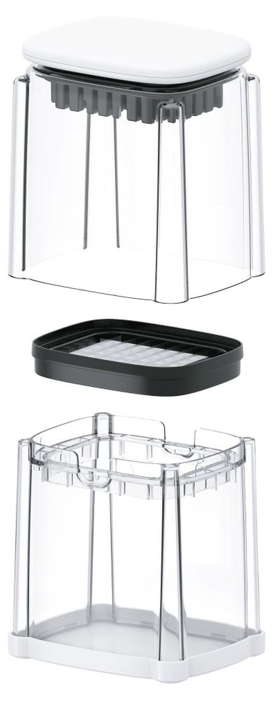 WELLHAUS Kartoffelschneider mit Behälter für Pommes frites und Boot-Kartoffeln – Set