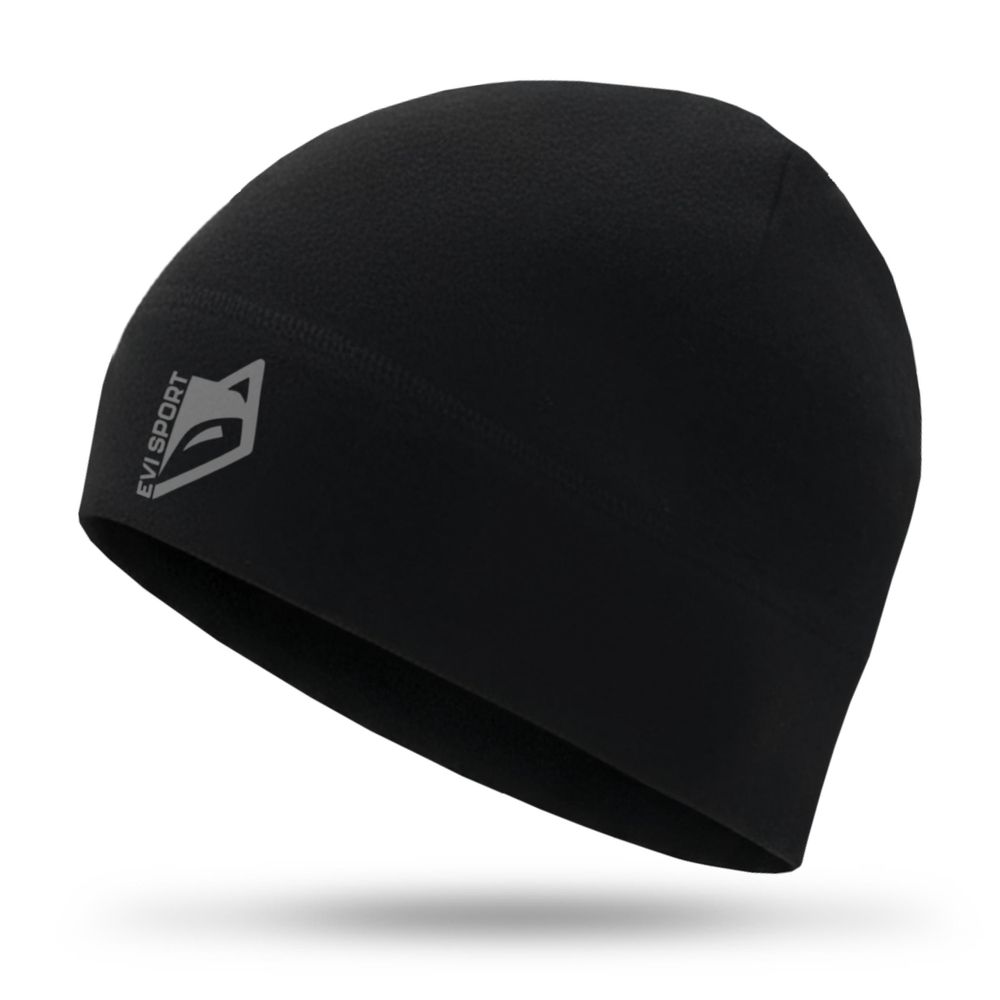 Thermoaktive Wintermütze Reflektierend Für Das Laufen Herren Damen Schwarz S/M Evi Sport Origin8 Premium Mütze 220G/M² Uni Atmungsaktiv Unter Helm