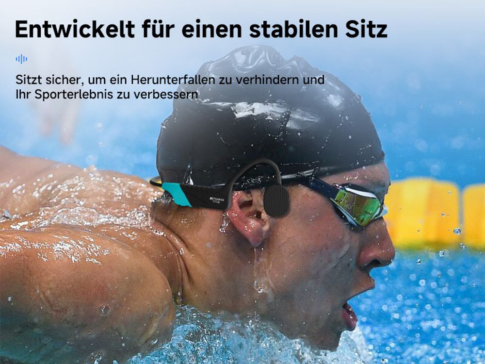 Retekess TT120 Unterwasserkommunikator, Knochenleitung, Schwimmkopfhörer, IP68 wasserdicht, 120M, (1 Sender 2 Empfänger)