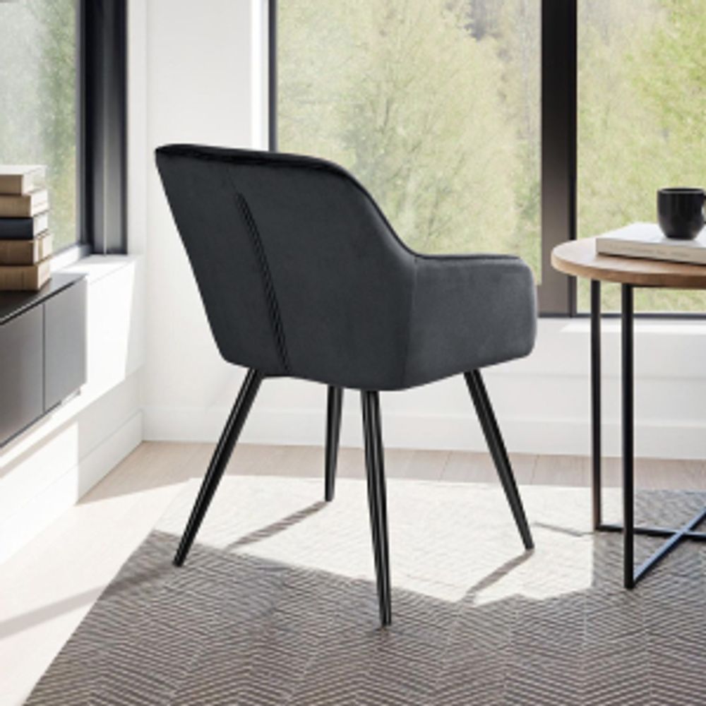 tectake® Esszimmerstuhl Marilyn gepolstert, in Samtoptik 58 x 62 x 82 cm