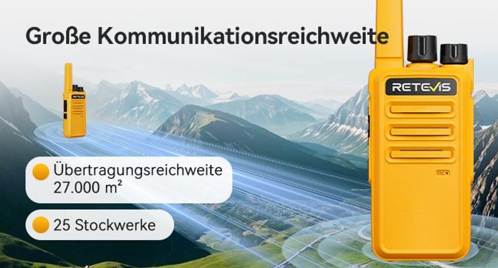 Retevis RT668 Funkgeräte, Lizenzfrei Walkie Talkie, Aufladbar Robust Walkie Talkies mit Headset, 16 Kanäle, VOX, für Freien, Biking, Camping, Wandern