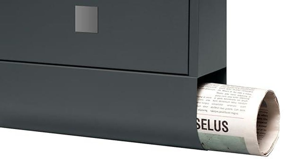 WOLTU Briefkasten, Postkasten mit Zeitungsfach Namensschild, 30,5x33,5x10 cm, Anthrazit
