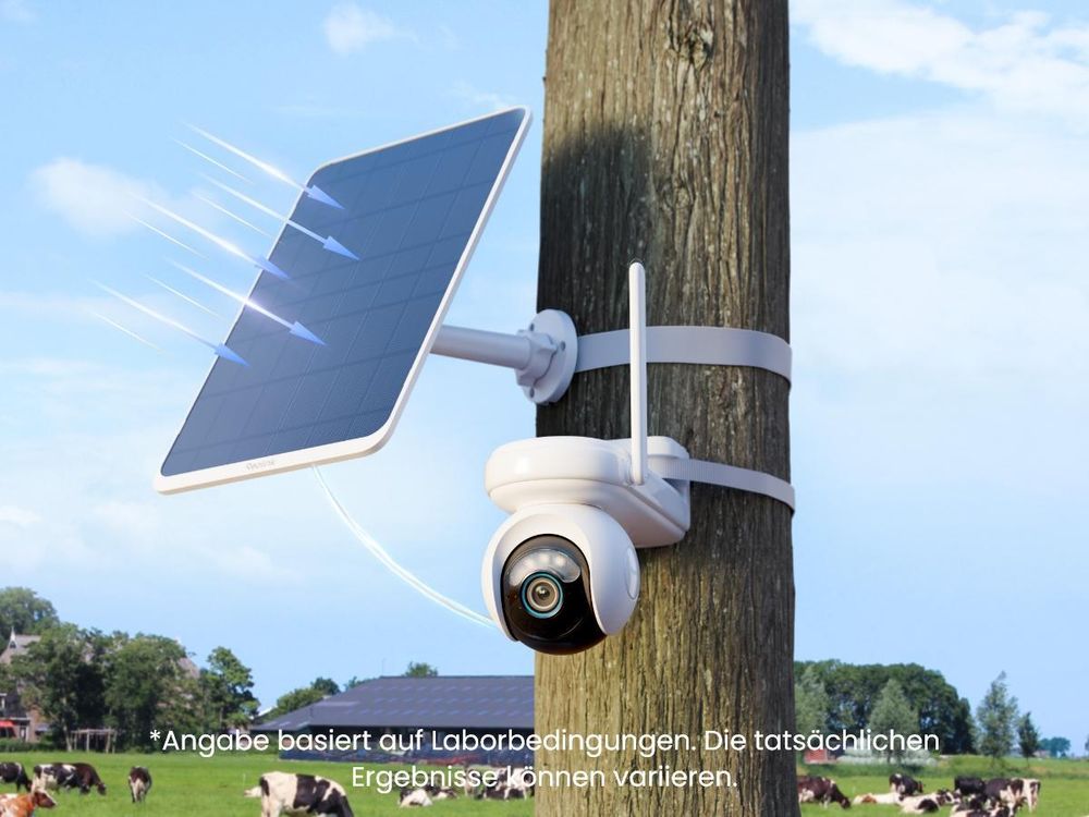 Reolink Altas Go PT+Solarpanel, 2K 4MP 4G 360° PT Akku Überwachungskamera Aussen, ColorX Nachtsicht, 10s Voraufzeichnung, Auto-Tracking, KI-Erkennung
