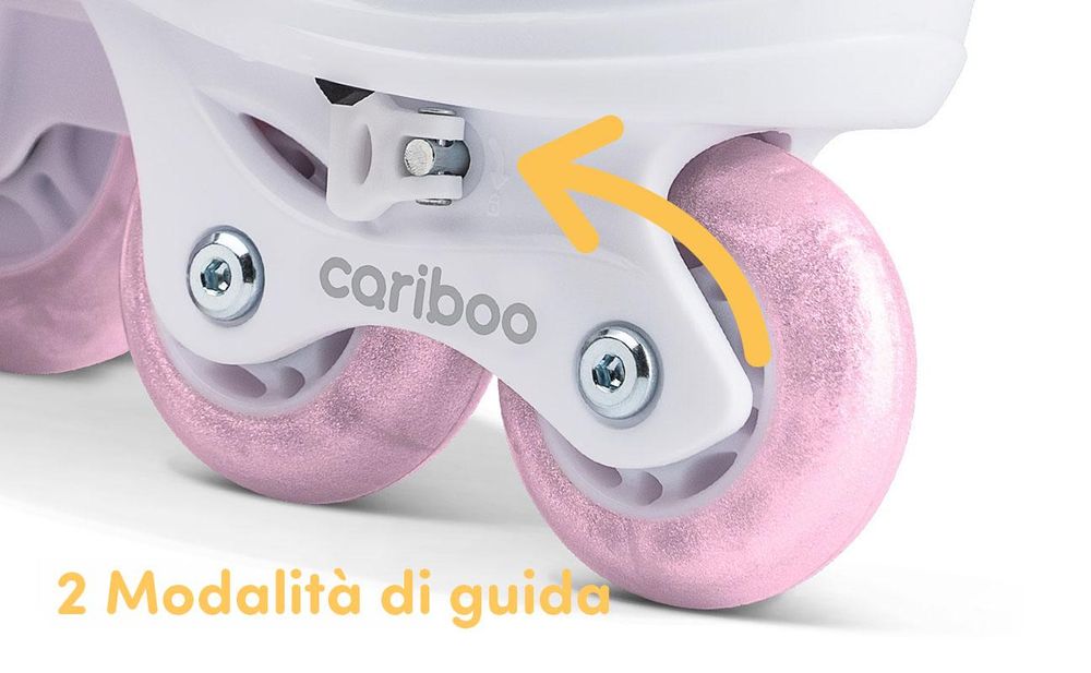 Pattini in linea per bambini Cariboo Ballerina con ruote a LED rosa - S