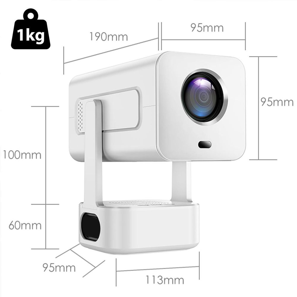 Mini-Projektor - Tragbar - Android 13-Projektor - WLAN - 360° drehbar - Full HD 4K - Für Smartphones
