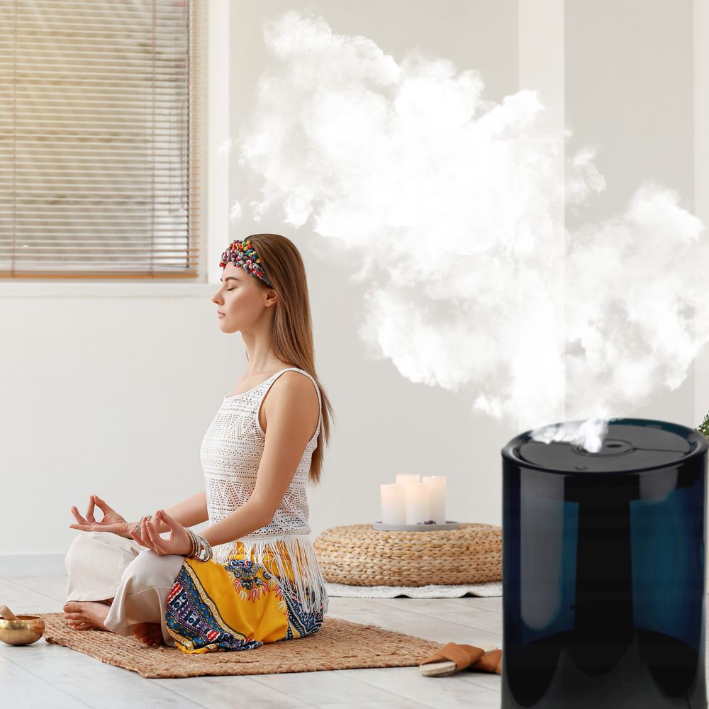 Luftbefeuchter Diffuser 4.5 l Aroma Air Humidifier Ultraschall Raumbefeuchter Elektrisch Duftlampe Aromatherapie Öle Diffusor Büro Yoga Schwarz Retoo