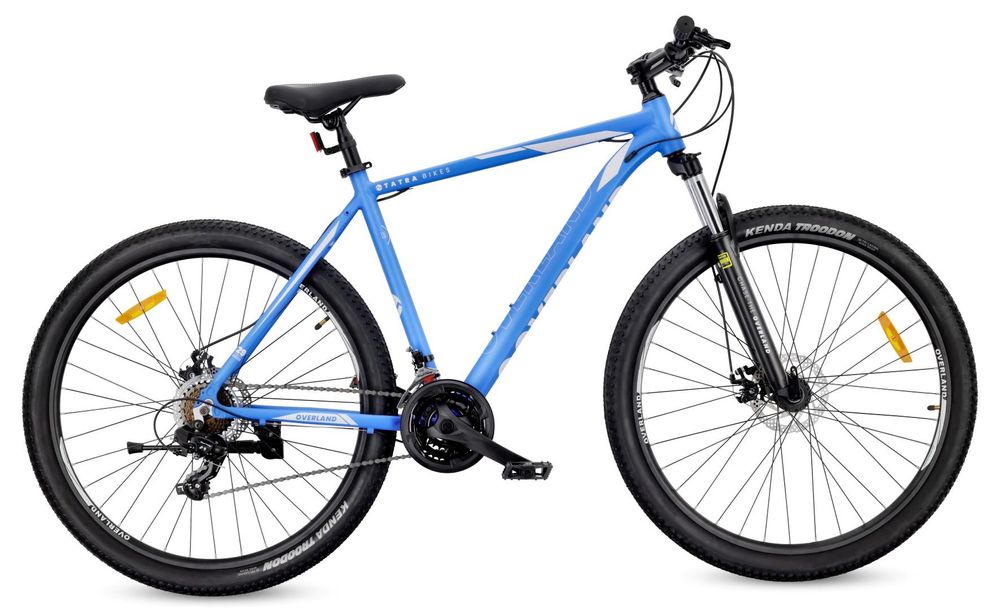 Seitenansicht des blauen Mountainbikes mit 29 Zoll Rädern