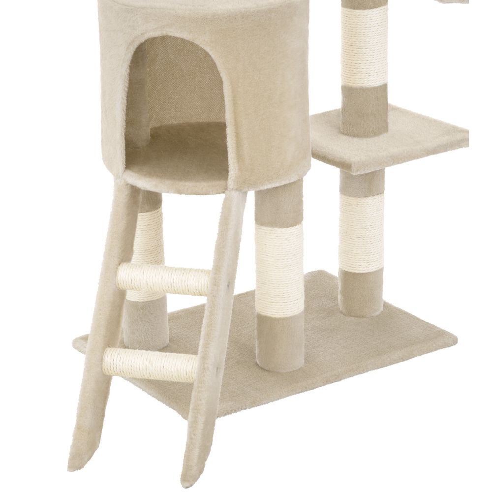 tectake® Kratzbaum Dominik 144 cm inklusive Treppe, 3 Spielmäusen und Kippschutz