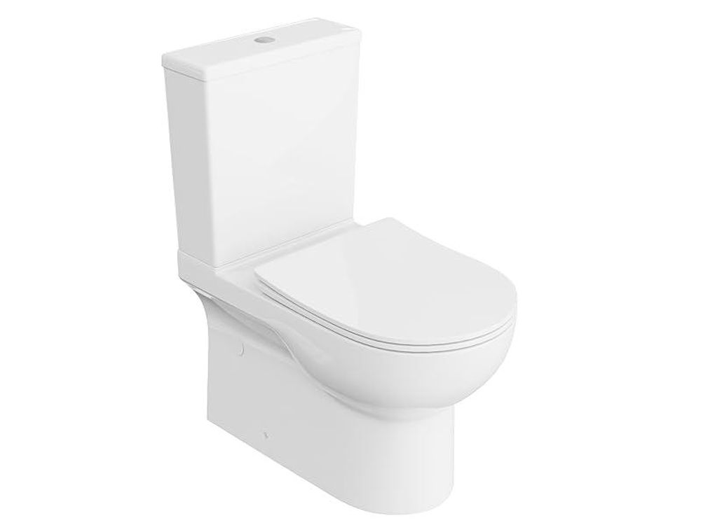 Lavita | WC Kompakt- Poseidon - Weiß - Mit Absenkautomatik - Modernes Design - Wandhängendes Wc