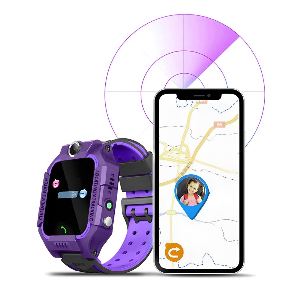 Smartwatch Kinder Smart Watch Armbanduhr mit GPS SIM für Kinder Mädchen Jungen Ab 3 Jahre Touchscreen Sport Fitness Armband Geschenk Call Violett Reto