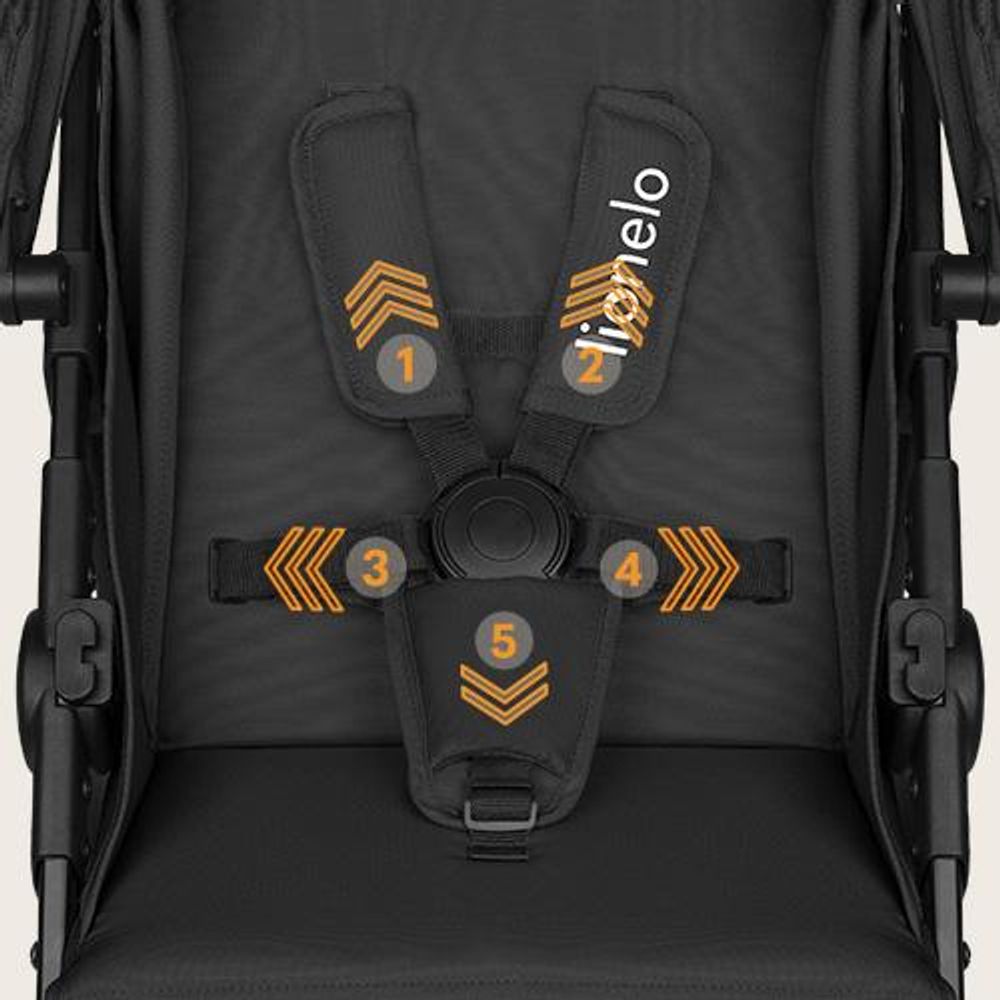 Lionelo Emma One Buggy bis zu 22 kg Schwenkbare 360 Räder Einhändig klappbar Verstellbare Rückenlehne und Fußstütze XXL-Verdeck UPF50+ Grau
