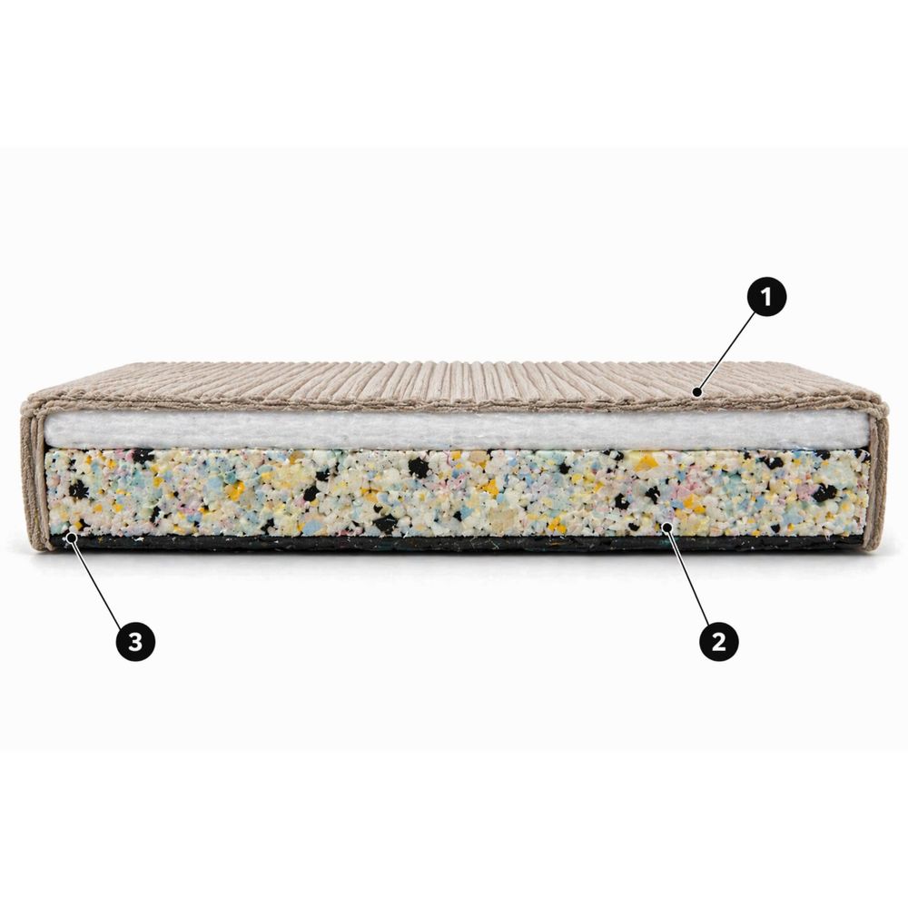 Hundebett Hundekissen Hundematte Cord Beige 90X60X8 Cm
