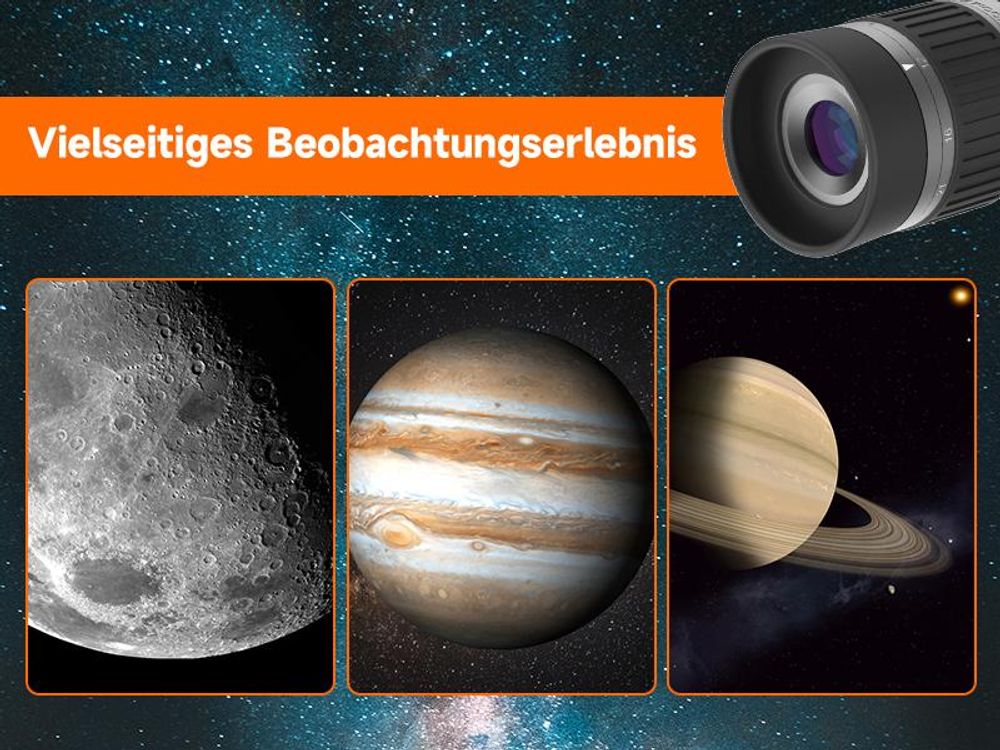Svbony SV135 Teleskop Okular, 1,25 Zoll, 7–21 mm Zoom, 52-Grad-Sichtfeld, FMC 5-Element-3-Gruppen, Teleskop Zubehör für astronomische Beobachtung