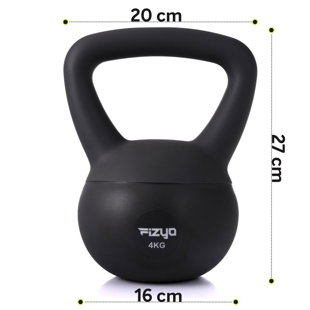 Produktfoto auf weißem Hintergrund weicher Kettlebell FIZYO Hantel Gewicht