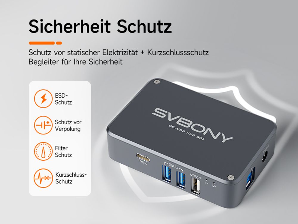 Svbony SV241 Teleskop DC Power Adapter, Astronomie Teleskop Zubehör, 6 DC Power Output Astronomie Pocket Adapter, USB Hub Box für Deep Sky Fotografie