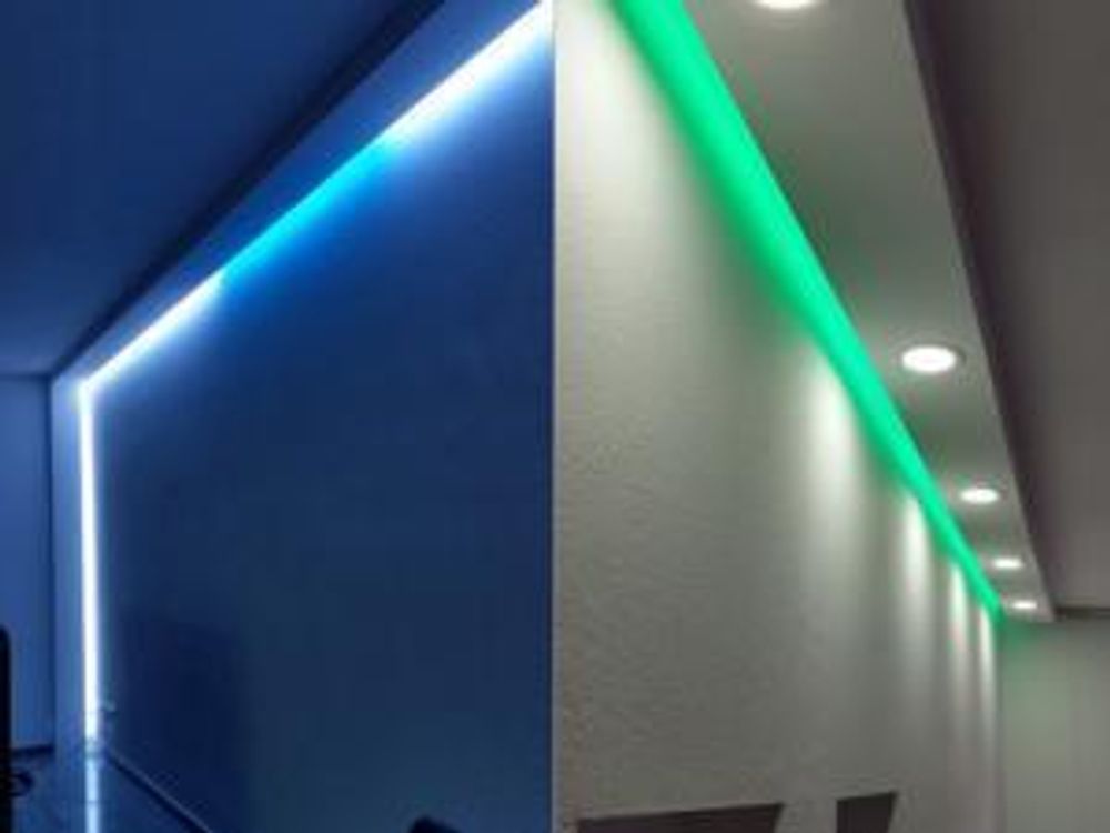 HEXIM LED Stuckleisten Muster - Indirekte Beleuchtung mit Deckenleisten aus PU, leicht & lichtundurchlässig- (20cm LED-18) Lichtvouten Fassaden Weiß