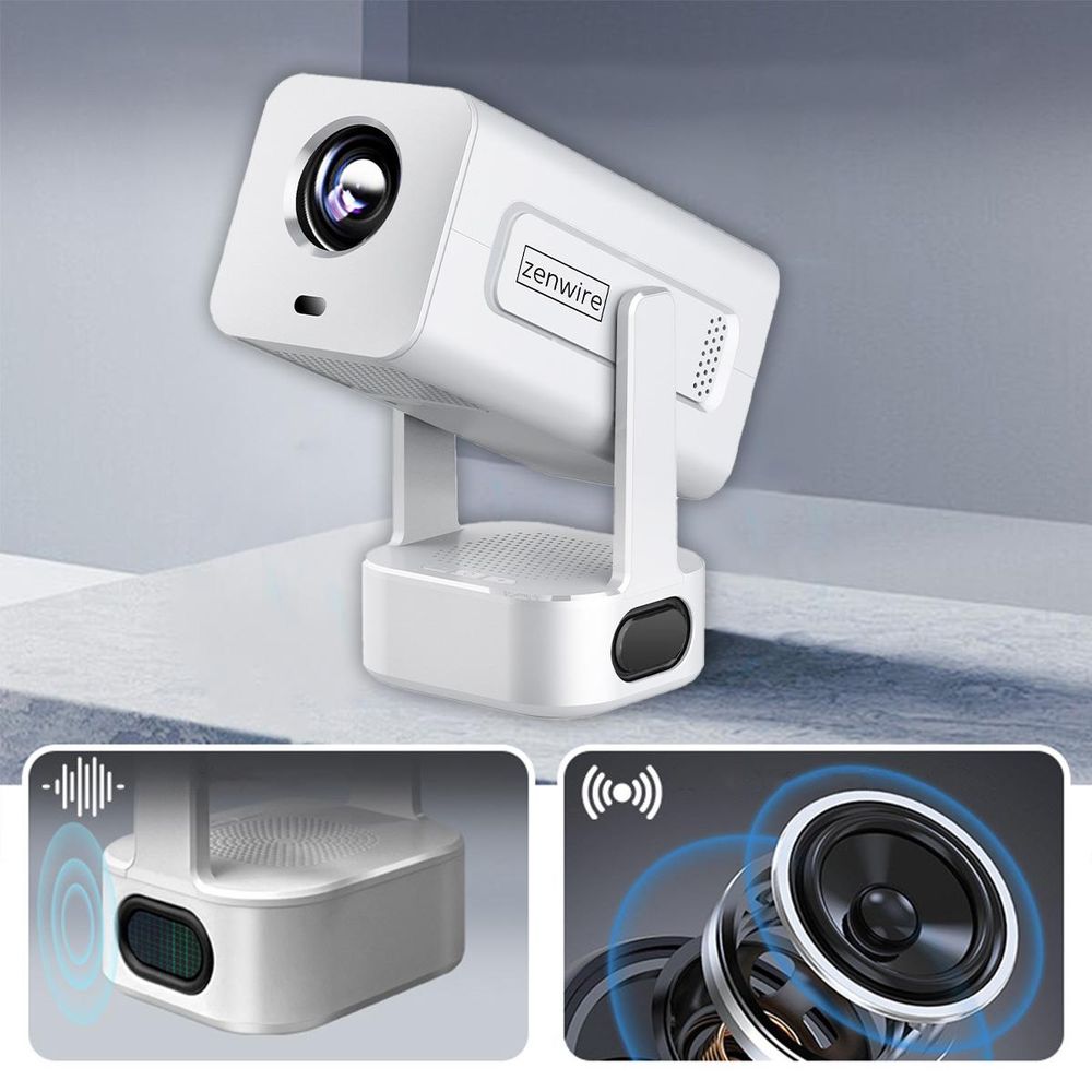 Mini-Projektor - Tragbar - Android 13-Projektor - WLAN - 360° drehbar - Full HD 4K - Für Smartphones