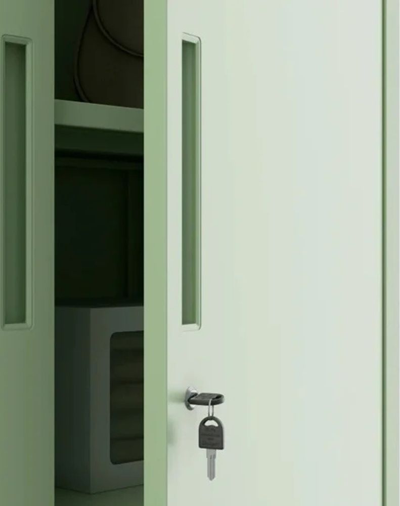 Büroschrank C001 Aktenschrank Lagerschrank Mehrzweckschrank Metallschrank 4 Fachböden Pulverbeschichtung Stahlblech 185 cm x 90 cm x 40 cm, Farbe : Pastellgrün
