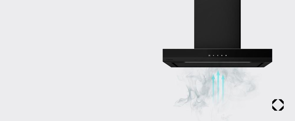 Klarstein Velaire Dunstabzugshaube 90 cm - A++ , 595 m³/h, Touch-Bedienung, LED, leise, Wandhaube, Aluminium- & Aktivkohlefilter, Schwarz