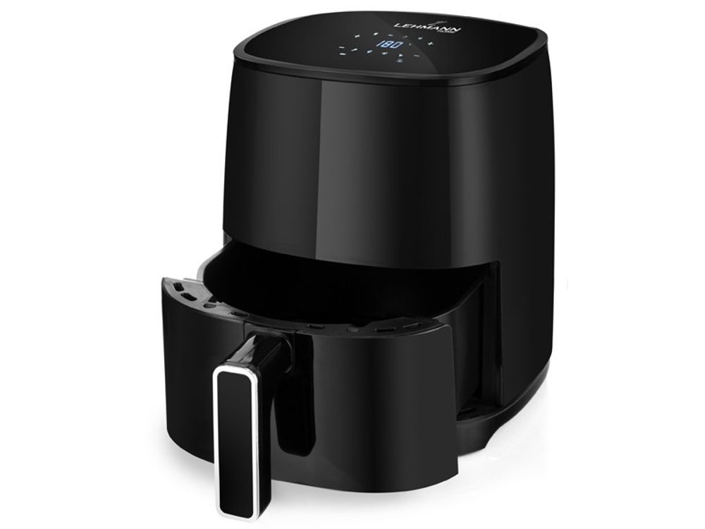 Lehmann Heißluftfritteuse Digital 3,5 L, Timer, Fritteuse fettfrei 80°C-200°C, Heissluft Friteuse, 8 Programme, Airfryer, Ohne Öl & Fett