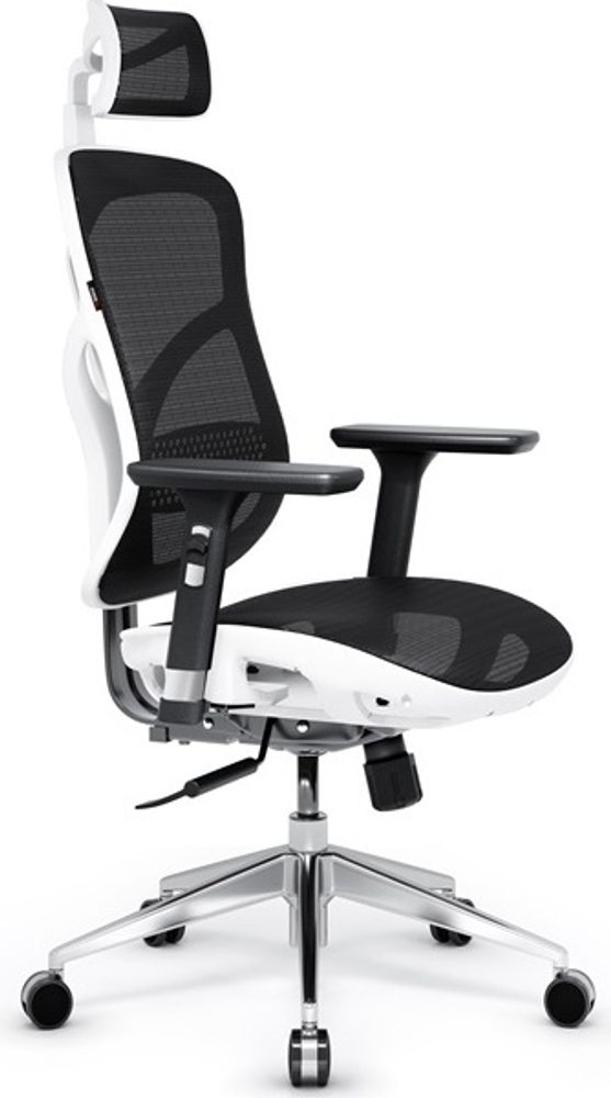 Diablo V-Basic Bürostuhl Chefsessel Netzstoff verstellbare Armlehnen höhenverstellbar ergonomisch Farbwahl Farbe: Weiß/schwarz